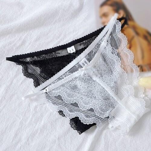 Girls Lace Briefs Lingeries Ladies Bow Panties Underwear Women Low Waist Panties