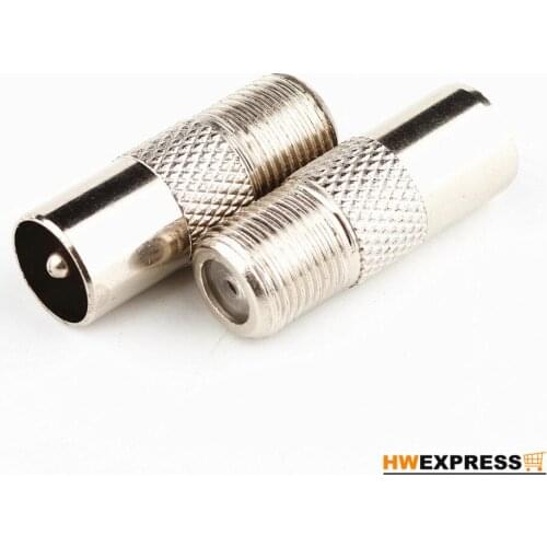 Metric Big 50 Pcs RF Coax F Female to PAL Male Connector TV Antenna Connector