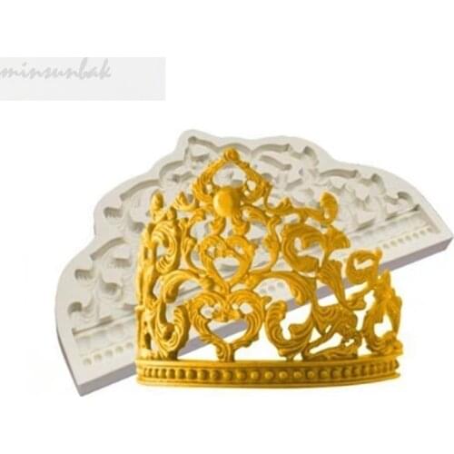 Minsunbak Crown Silicone Mold European Retro Embossed Cake Edge Decoration Tool Sugarcraft