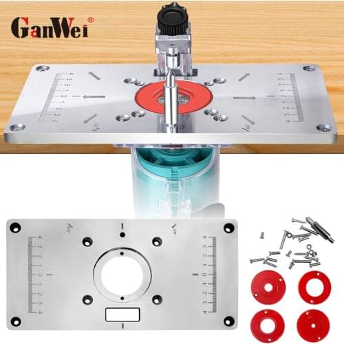GanWei Multifunctional Router Table Aluminium Insert Plate Trimmer Models Wood Plate Machine Engraving Machine Tools Component