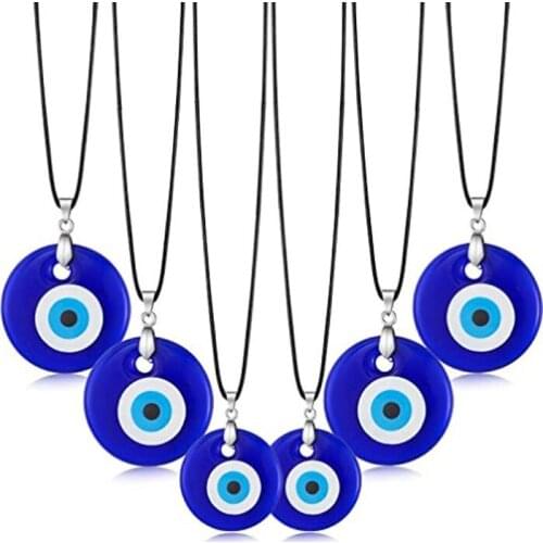 Sea Blue 30mm Evil Eye Pendant Necklace For Women Men Glass Turkey Evil Eyes Lucky Necklace Choker Jewelry Accessories Wholesale