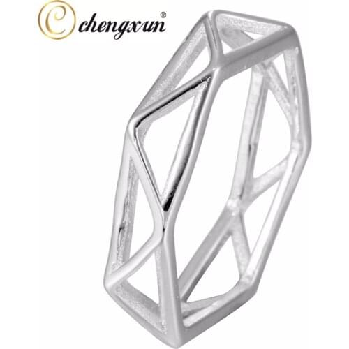CHENGXUN Engagement Rings Punk Style Sterling Jewelry Hollow Band Adjustable Ring for Women Men(Adjustable size) Jewelry