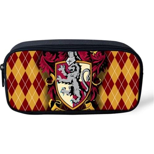 ELVISWORDS Magic School Womens Cosmetic Cases Cartoon Printing Pencil Bag For Children Kids Girls Boys Pencil Case Makeup Bag