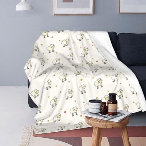 Sheep Llama Blankets Flannel Print Animal Cute Multi-function Lightweight Thin Throw Blankets for Bedding Bedroom Bedding Throws