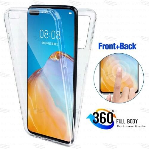 Full cover transparent protective shell for huawei p40 6.1'' Double Side Silicone TPU Soft Case For Huawei P40 P30 Pro Lite 5G