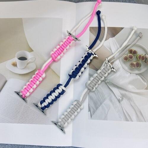 Colorful Sport Strap for Apple Watch SE6 5 4 Braided Nylon Band for iWatch Series 3 2 1 38mm 42mm 40mm 44mm Wristband Correa