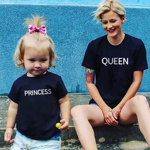 Family Matching Clothes Cotton Letter Printed T-Shirts Mommy And Daughter Match Outfit Summer Fashion Short-Sleeve Kids Clothing