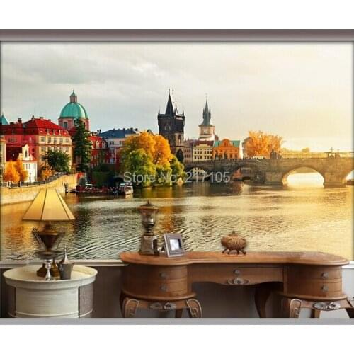 Modern wallpaper walls Papel de parede customized for Thames television sofa backdrop interior vinyl wallpaper