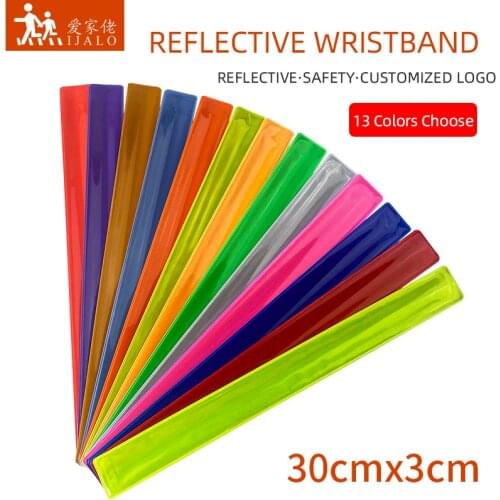 30cm Reflective slap band Reflective pvc wristband slap band bracelet for running bicycle riding road safety visibility