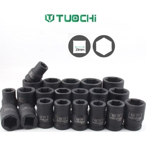 3/4" Drive Heavy Duty Impact Socket CR-V 17-46mm 6 Point Air Sockets Pneumatic Wrench Socket Head for Auto Repair Tools