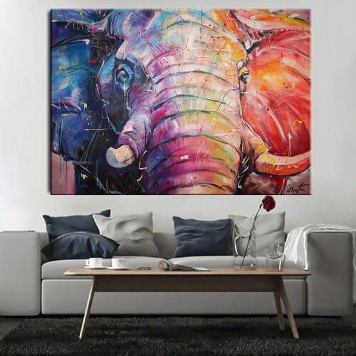 Street Graffiti Art Elephant Canvas Paintings On The Wall Posters And Print Colorful Animals Wall Pictures For Kids Room Cuadros