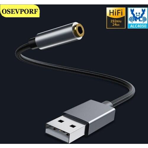 USB External Sound Card Converter 3.5mm Audio Interface Microphone Adapter Cable Universal Computer Headset Noise Reduction Wire