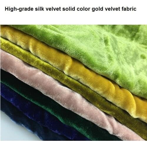 High-Grade Silk Velvet Fabric Solid Color Gold Velvet Fabric
