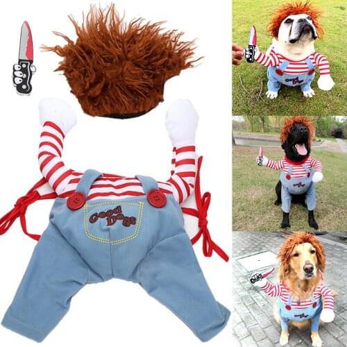 Pet Dog Funny Clothes Dogs Cosplay Costume Halloween Christmas Comical Outfits With Wig Set Pet Cat Dog Festival Party Clothing