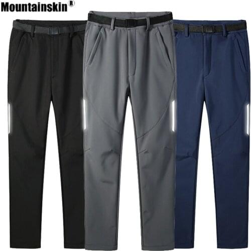 Mountainskin Winter Women Men Reflective Strip Hiking Pants Windproof Outdoor Camping Skiing Trekking Breathable Trousers VA867