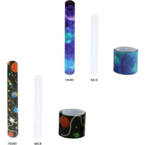1Set Space Slap Bracelets Classroom Prizes Exchanging Gifts for Children Teenagers Snap Bands Party Decorations Favors 87HD