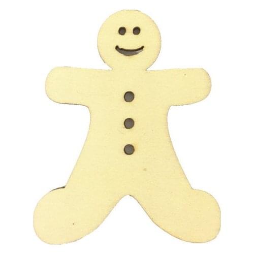 10pcs 58x48mm Blank Wooden GINGERBREAD MAN Shapes Christmas Decorations Tags Art Crafts