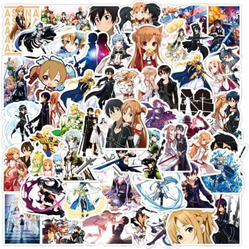 10/30/50PCS Anime Sword Art Online Cartoon Stickers DIY Phone Snowboard Laptop Luggage Fridge Guitar Kid Toy Waterproof Sticker