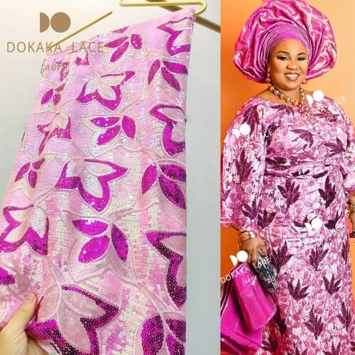 2.5 Yards 2021 New Style High Grade Soft Sequined French Lace Cord Embroidered Korea Lace for Casual Party Dress Material Sew