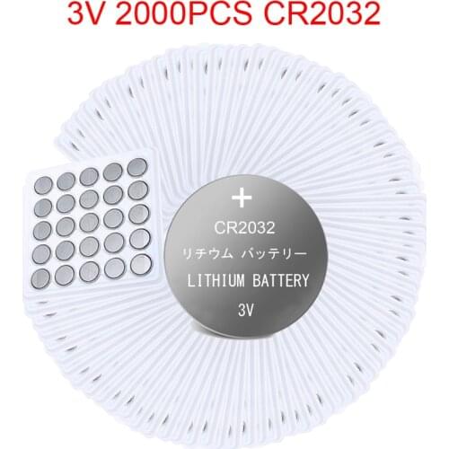 2000PCS CR2032 CR 2032 DL2032 ECR2032 BR2032 3V Lithium Battery For Watch Toy Calculator Car Remote Control Button Coin Cell