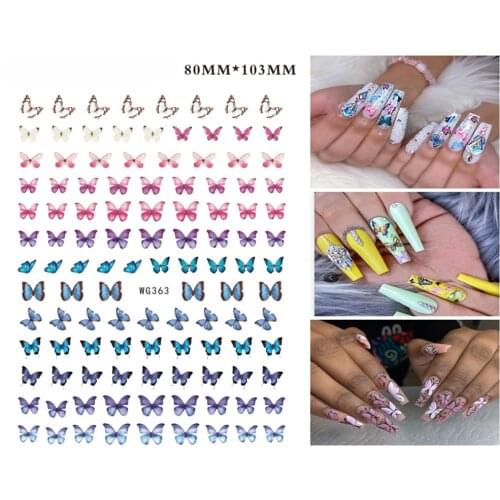 3D Nail Sticker Foil Nails Art Decoration Nail Supplies Butterfly Beautiful Insect Stickers for Nails Manicure Accessories