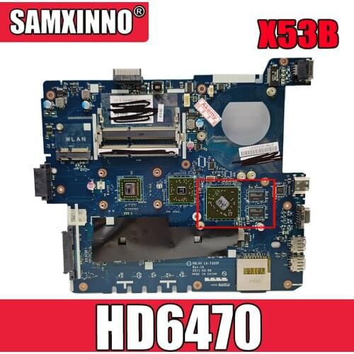 Akemy K53BR Motherboard For ASUS X53B K53BY K53BR X53BY LA-7322P laptop Motherboard K53B Mainboard HD6470