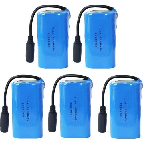 1-5PCS 7.4V 12000mAh Lipo Battery For T188 T888 2011-5 V007 C18 H18 Remote Control RC Fishing Bait Boats toys accessories