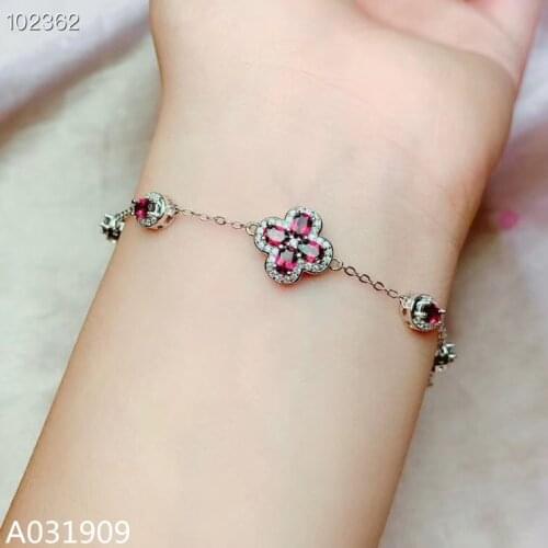 KJJEAXCMY boutique jewelry 925 sterling silver inlaid Natural Garnet ladies bracelet support detection luxurious classic