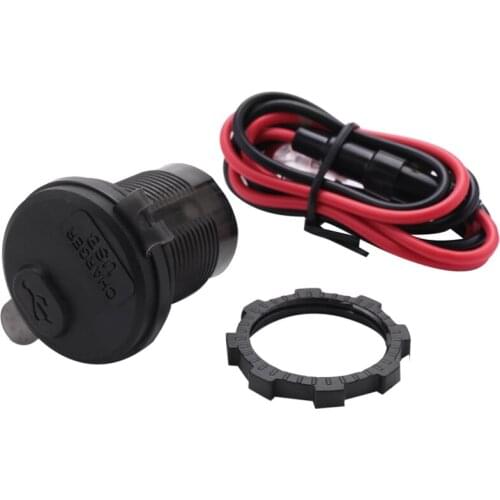 Dual USB Charger Socket Adapter with LED Voltmeter Waterproof Dustproof Cover for 12/24V Car Motorcycle Boat PD Type C+QC 3.0