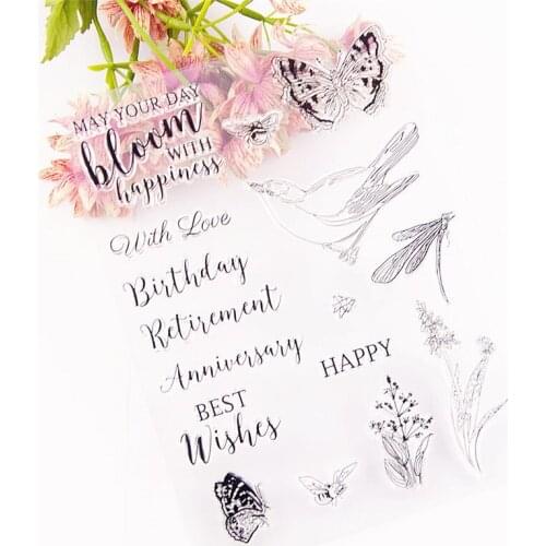 Hot sale butterfly Transparent Clear Stamps / Silicone Seals Roller Stamp for DIY scrapbooking photo album/Card Making