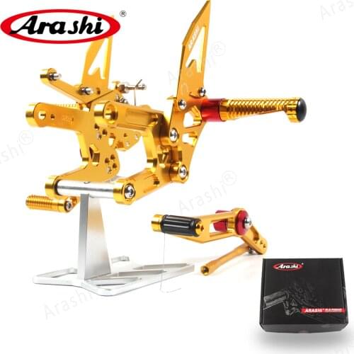 Arashi 1 Set CNC Adjustable Footrest Foot Pegs For YAMAHA YZF R6 2017 2018 2019 2020 Motorbike Rider Rearset YZF-R6 R 6 600cc