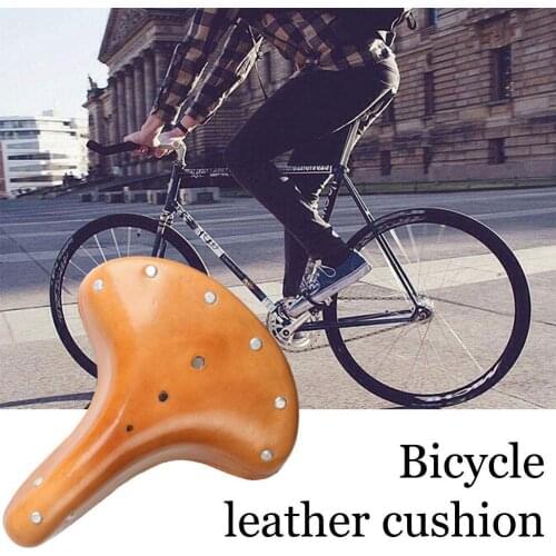 1PCS Bicycle Seat Leather Three Spring Retro Mountain Bike Seat Multiple Colour Bicycle Accessories