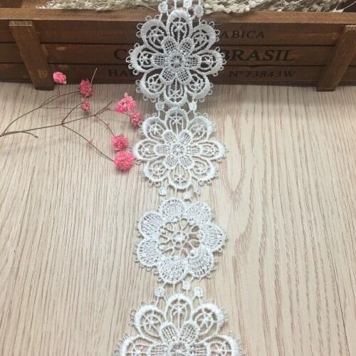 15 Yards White Lace Trim Embroidery Flower Lace Applique Polyester for Clothes Home Textiles Apparel Sewing Lace Fabric