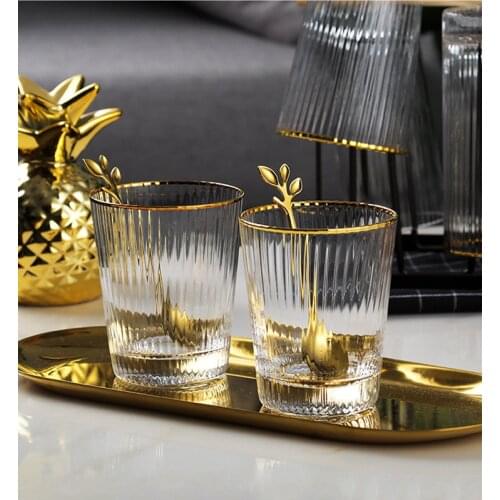 Nordic Creative Vertical Pattern Mug Phnom Penh Transparent Glass Hammer Pattern Chunky Simple Household Wine Milk Drinkware