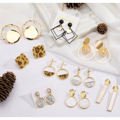 LOVR New Korean Statement Acrylic Drop Earrings for Women 2020 Fashion Vintage Geometric Heart Dangle Hanging Earring Jewelry