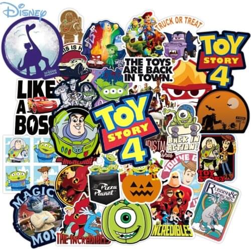10/50pcs Disney Pixar Toy Story Stickers Kawaii Skateboard Guitar Laptop Luggage Car Cartoon Waterproof Sticker Girls Kids Gifts