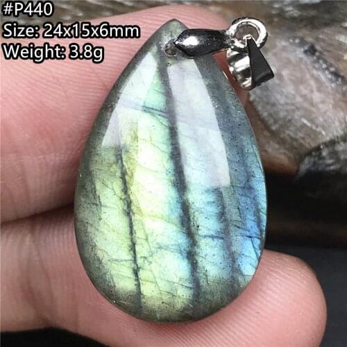 Natural Yellow Blue Light Labradorite Pendant Jewelry For Women Men Beads Silver Crystal Reiki Healing Moonstone Gemstone AAAAA