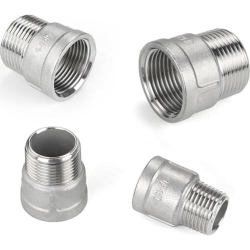 1/4" 3/8" 1/2" 3/4" 1" 1-1/4" 1-1/2" BSP Male To Female Thread 316 Stainless Steel Socket Pipe Fitting Connector Adapter Coupler