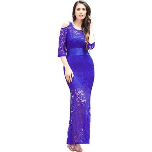 2018 Special Offer New Arrival Spandex Trumpet / Mermaid Solid Suit-dress Lace Dress Waist Chalaza Fish Tail In Sleeve Length