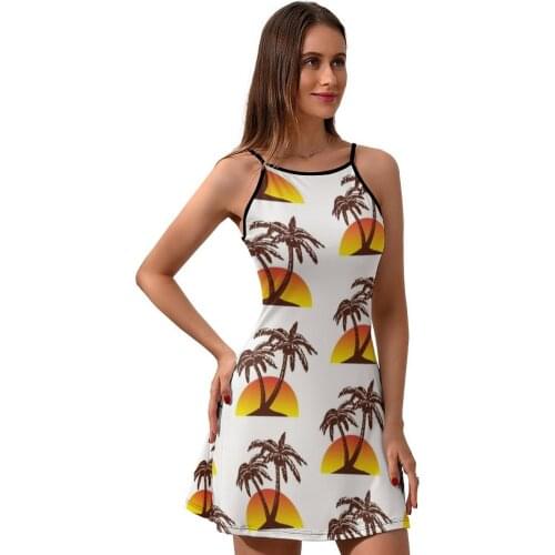 Beach Dress Suspender Printed Daily Dresses Sale Girl Spandex Elegant One-Piece Dress