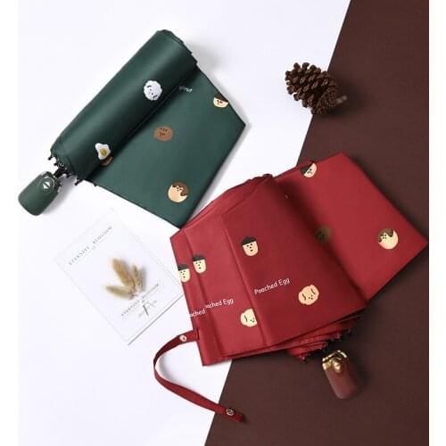 Fully automatic couple umbrella girl men and women folding rainproof sunscreen dual-use sun umbrella UV protection