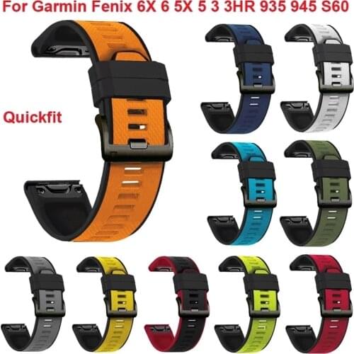22 26MM Quick Release EasyFit Silicone Watch Wrist Band Straps For Garmin Fenix 6 6X Pro Fenix5 5X Forerunner 935 945 Wirstband