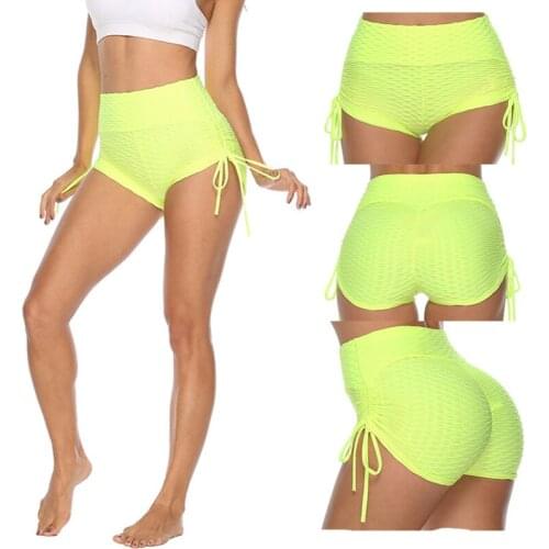 High Waist Yoga Pants Shorts Women Tie Side Seamless Breathable Fitness Leggings Workout Leggins Short Sexy Push Up Trouser Suit