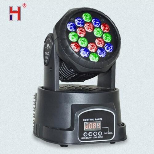 Led Wash Moving Head Light Rgb 18X3W Perfect Mobile Head For Dj, Party, Nightclub Stage Lighting