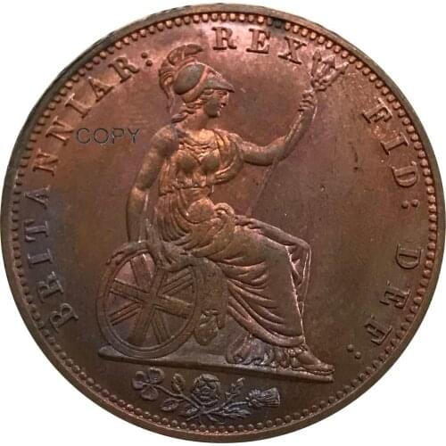 United Kingdom 1831 1/2 Penny - William IV Red Copper Copy Coins