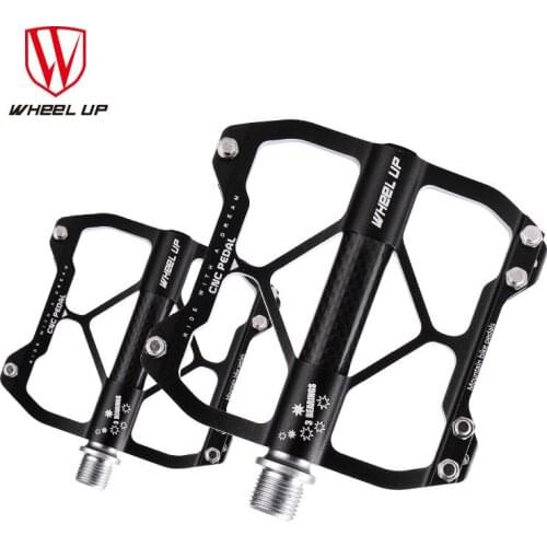 WHEEL UP Bicycle Carbon Fiber Pedals 3 Palin Bearing Mountain Bike Aluminum Alloy + Carbon Fiber Tube Pedals cycling accessories