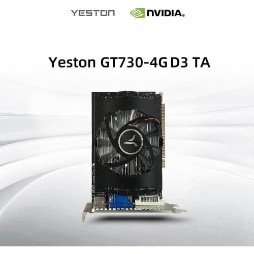 Yeston GT730-4G D3 TA Graphics Card with 902/1333MHz Frequency 4G/DDR3/64bit Memory HD+DVI+VGA Output Ports for Office Gaming