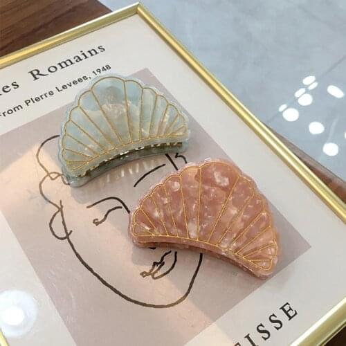 Fashion Leopard Woman Acetate Shell Shape Hair Crab Women Hair Clips Barrettes Hairgrip Hair Accessories Headwear