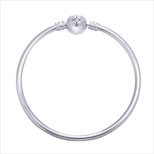 Ajax 100% 925 Sterling Silver Elegant Glitter Closure Bracelets For Women Anniversary Gift Fashion Jewelry