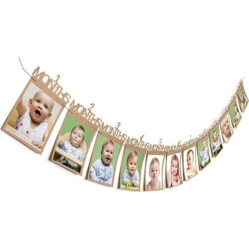 1pc 7 inches Baby Monthly Photo Banner Wall Baby Shower First Birthday 100 Day Party Decorations 1st Photo Props Banner kids 7D